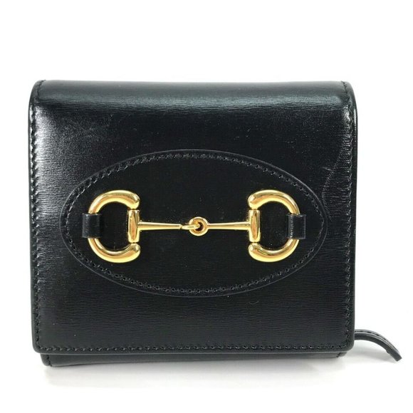 Gucci Handbags - GUCCI 621891 Horsebit Medium wallet Folded wallet Leather Black